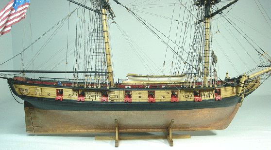 Starboard view of Passaro model of the brg Syren 1803