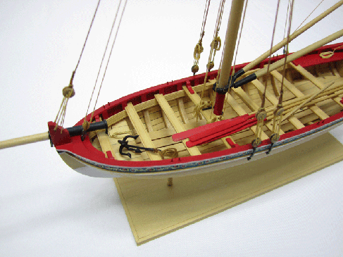 ship model of a longboat by Chuck Passaro