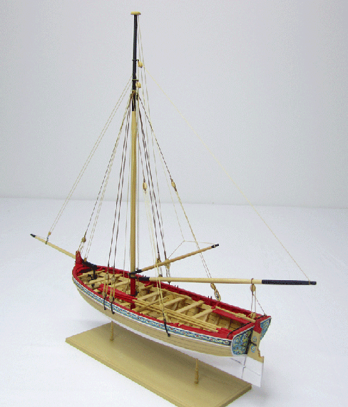 Rigged longboat model by Chuck Passaro
