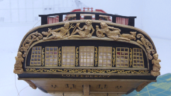 Stern carvings for the frigate Confederacy - Passaro